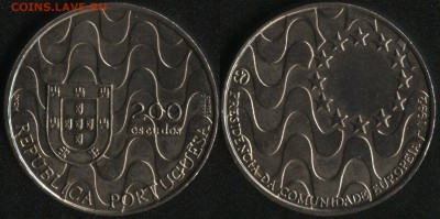 Португалия 200 эск. 1992 Председательство до 22:00мск 27.03. - Португалия 200 эскудо 1992 ''Председательство Португалии в ЕС'' -180