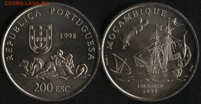 Португалия 200 эск. 1998 Мозамбик до 22:00мск 27.03.15 - Португалия 200 эскудо 1998 ''500 летие открытия Мозамбика'' -230