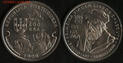Португалия 200 эск. 1998 Васко да Гама до 22:00мск 27.03.15 - Португалия 200 эскудо 1998 ''Васко да Гама'' -230