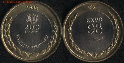 Португалия 200 эск. 1998 Экспо-98 до 22:00мск 27.03.15 - Португалия 200 эскудо 1998 ''Экспо-98'' -150