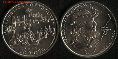 Португалия 200 эск. 1999 Педро Альваро до 22:00мск 27.03.15 - Португалия 200 эскудо 1999 ''500 летие высадки Педро Альваро Кабрала в Бразилии'' -230