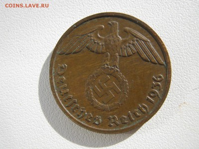 Германия 3 рейх 2 рейхспфеннига 1936 D на оценку - IMG_4228