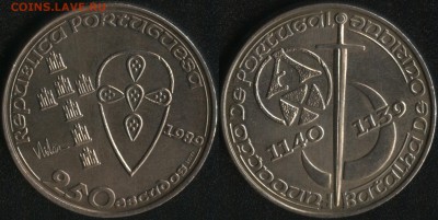 Португалия 250 эск. 1989 основания Португалии до 22:00мск 27 - Португалия 250 эскудо 1989 ''850 летие основания Португалии'' -200