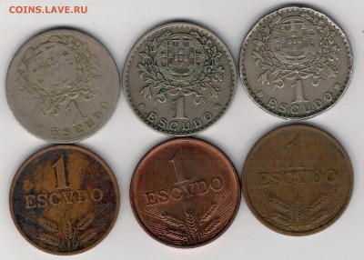 ПОРТУГАЛИЯ ЭСКУДО 1927-78 (6ШТ) 26.03.15 В 22.00МСК (А810) - 4-п1э1