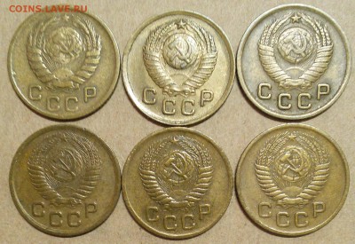 1 копейка 1946,48,49,52,54,56, отличные - 2