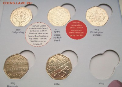 Великобритания набор 50-пенсов 17 шт альбом 	Сообщение - 100_1775.JPG