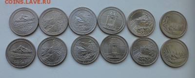 25 центов Парки (США) 12 монет. Дворы P, D. - 1