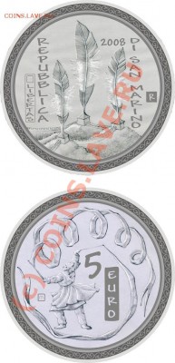 Сан-Марино серебро в шкатулках с сертификатами - 2008_5euroargentoproof_zoom