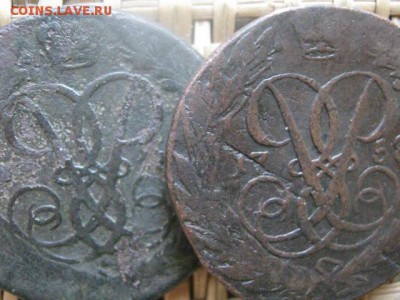 2 копейки, 2 шт. 1757(надпись вверх) и 1758г. До 31.03.15г. - 29-31 042.JPG