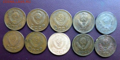 1 копейка СССР- 10 монет 36,38,46,49,53 (2шт.),54,55,67,68гг - P1110130-1.JPG