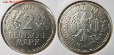 2 марки ФРГ 1951 г. G - 2 марки