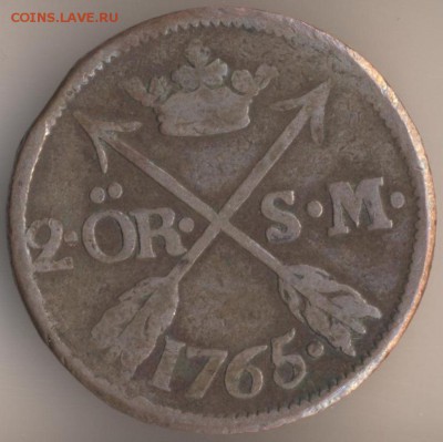 Швеция, 2 эре 1748 и 1 скиллинг 1802 (перечекан из 2 Эре) - 147