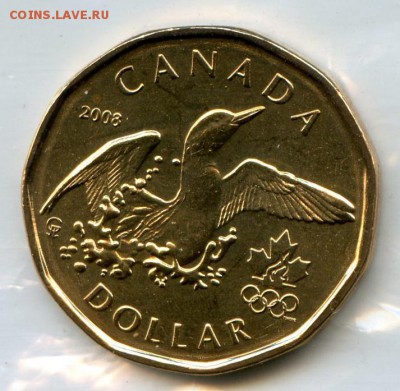 Канада. 2008 г. $1. Утка Эмблема Олимпиады. до 15.03 в 21.30 - Coins-World-Super-Collection223