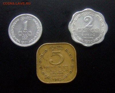 4 - Цейлон (набор-1,2 и 5 центов) Р