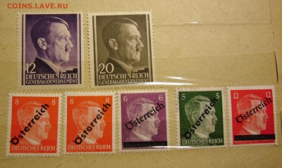 Рейх чистые марки( Фюрер-Дуче,День рождения,Генералгубернат) - надпечатка рейх.JPG