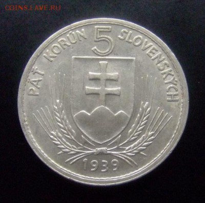 4 - Словакия 5 крон (1939) Р