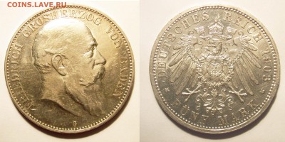 Баден - подборка пятимарочников. Кайзеровская Германия. - 1903G 5M BADEN