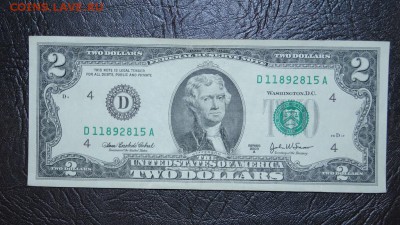 США 2 доллара (одна купюра) и 1 доллар (2 купюры) - DSC09845.JPG