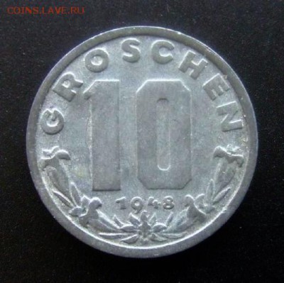 4 - Австрия 10 грошей (1948) цинк Р