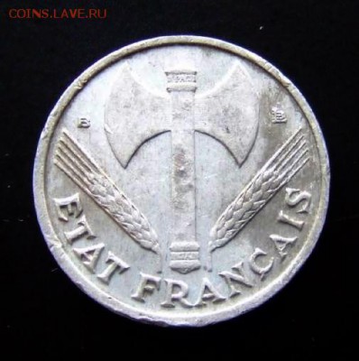 4 - Франция 50 сантимов (1944 В) «Режим Виши» алюм. №3 А