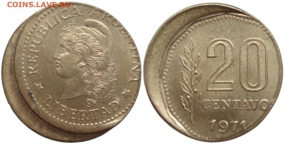 Браки на иностранных монетах - 20cent_1971_descentrada