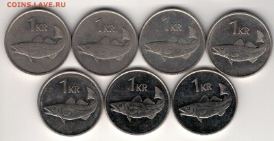 ИСЛАНДИЯ КРОНА 1981-2007 ТРЕСКА (7ШТ) 02.04 В 22.00МСК(А962) - 4-и1к1