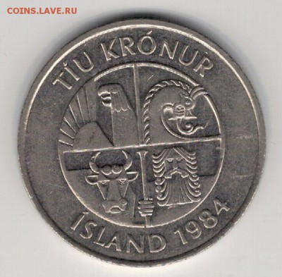 ИСЛАНДИЯ 10 КРОН 1984 МОЙВЫ ДО 02.04 В 22.00МСК (А962) - 4-и10к84