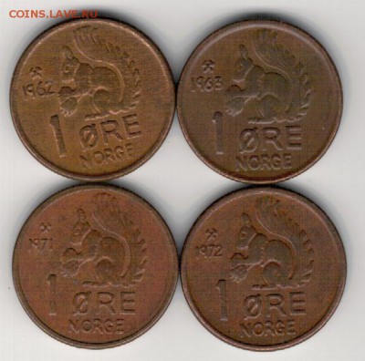 НОРВЕГИЯ ЭРЕ 1962-72 (4ШТ) БЕЛКА 02.04 В 22.00МСК (А963) - 4-н1э1