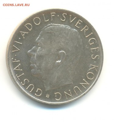Ag. Швеция 5 крон 1952. 70 лет Густаву. AU. до 1.04 22:00 - 5