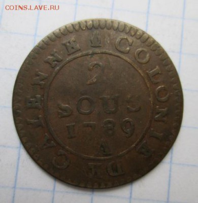 2 соус. Колония Франции-Cayenne. 1789 год. - IMG_8694