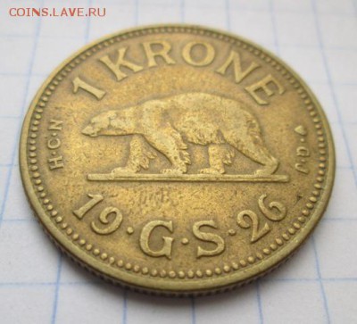 1 крона.Гренландия. 1926 год. Бронза. - IMG_8548