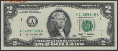 США 2 доллара 2009 А до 02.04.2015 21.00 мск - $2 US A1 09 obv