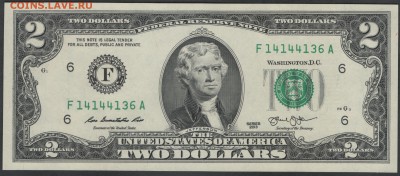 США 2 доллара 2013 F до 02.04.2015 21.00 мск - $2 US F6 13 obv
