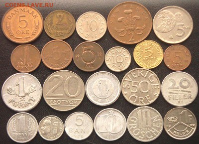 52 разные зарубежные монеты (см. описание). До 31.03_22.30мс - 9674