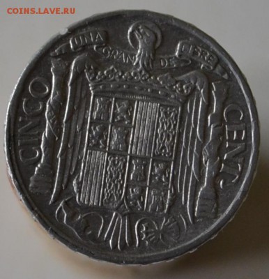 Испания 5 сантимов 1953 - оценка - Spain 534.JPG