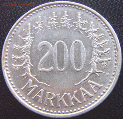 Финляндия_200 марок 1956. Отличное серебро; до 01.04_22.50мс - 9471