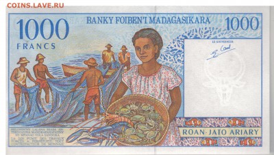 Мадагаскар 1000 франков 1994 до 06.04.15 в 22.00мск (А914) - 1-мад