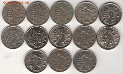 Сингапур 10 центов 1967-84 (13шт) Мор.конёк 06.04-22ч (А967) - 4-син-ц10