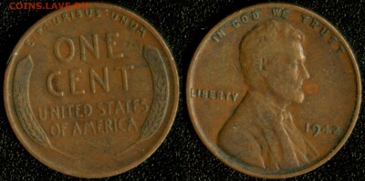 Старые США 1 цент 1942 до 22:00мск 10.04.15 - цент 1942