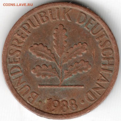 1 пфенниг 1988F ФРГ до 10.04.15 г. в 22.00 - Scan-150329-0048