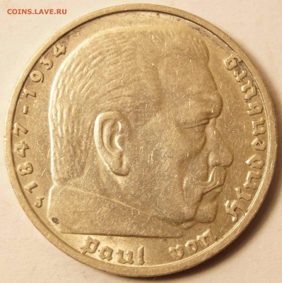 5 Рейхсмарок 1936 J до 09.04.2015 в 22:00 - 5Марок1936_1.JPG