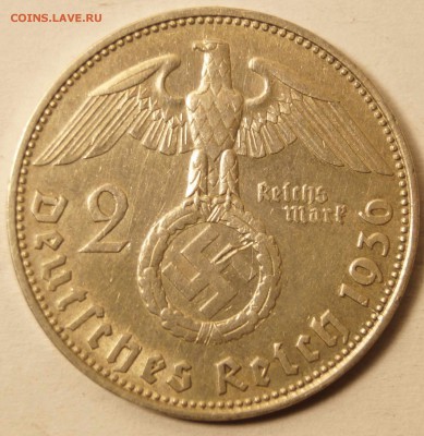 2 Рейхсмарки 1936 D до 09.04.2015 до 22:00 - 2Марки1936D_2.JPG