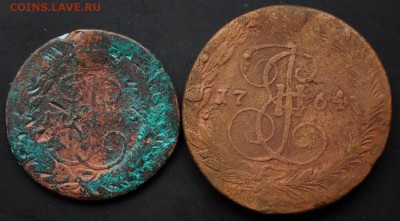 5 копеек 1764 ЕМ и 2 копейки 1863 ММ ---до 7-04-15 в 22-00-- - медь_1_2