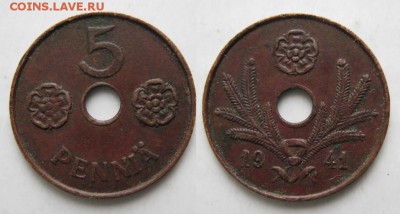 Финляндия 5 пенни 1941: до 11.04.15 в 22.00 - 4 1 Финляндия 5 пенни 1941  004
