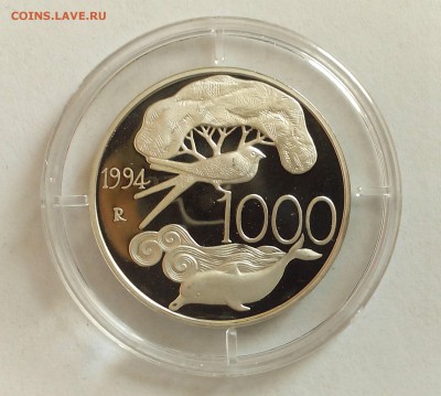 ИТАЛИЯ 1000 лир 1994 Птица и дельфин ПРУФ 07.04 22:00 - IMG_20150405_103843
