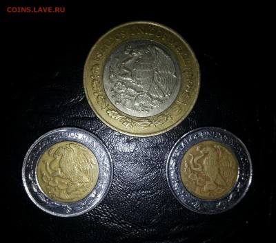 Мексика, 10 песо и 1 песо(2шт) - 20150405_142348