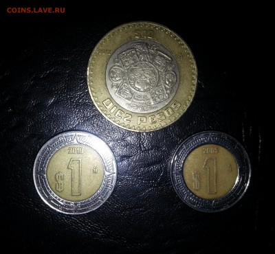 Мексика, 10 песо и 1 песо(2шт) - 20150405_142315