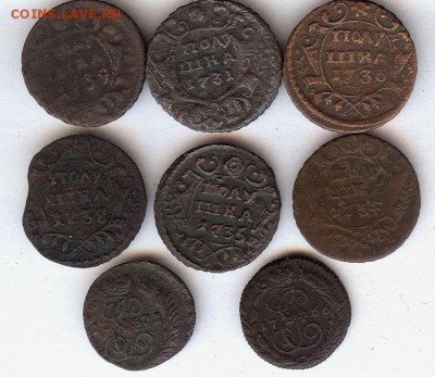 Полушки 1735-1771гг ( 8 шт )До 9.04.2015 - 009