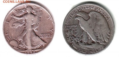 халф 1942 на оценку - Walking liberty