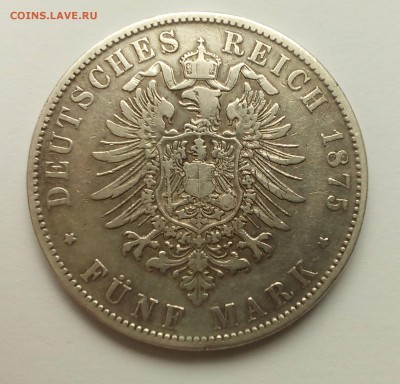 БАВАРИЯ 1875D Людвиг II ХОРОШАЯ 12.04 22:00 - людвиг1